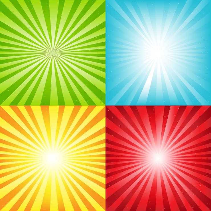 Vetor fundo brilhante sunburst com vigas e estrelas, ilustração