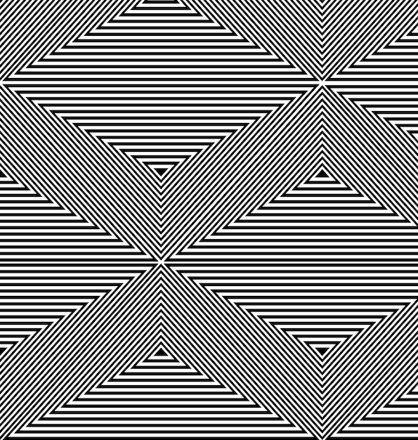 Fundo cinético preto e branco feito com triângulos