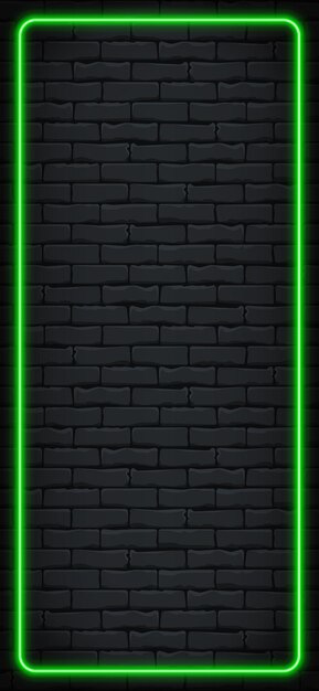 Vetor fundo cinza tijolo com moldura verde para smartphone