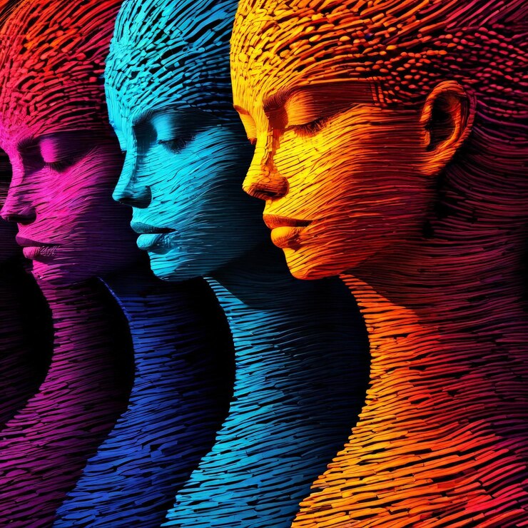 Vetor fundo colorido abstrato com rosto humano fundo colorido abstracto com rosto humano