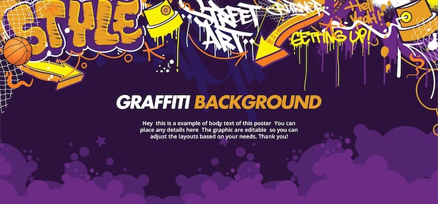 Vetor fundo colorido da arte da parede dos grafittis street art hip-hop urban vector illustration background.