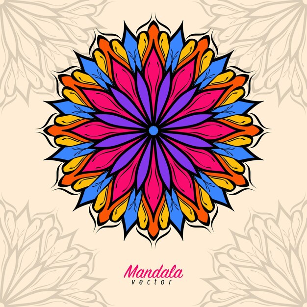 Vetor fundo colorido da mandala