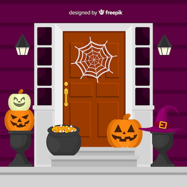 Fundo colorido de halloween com design plano