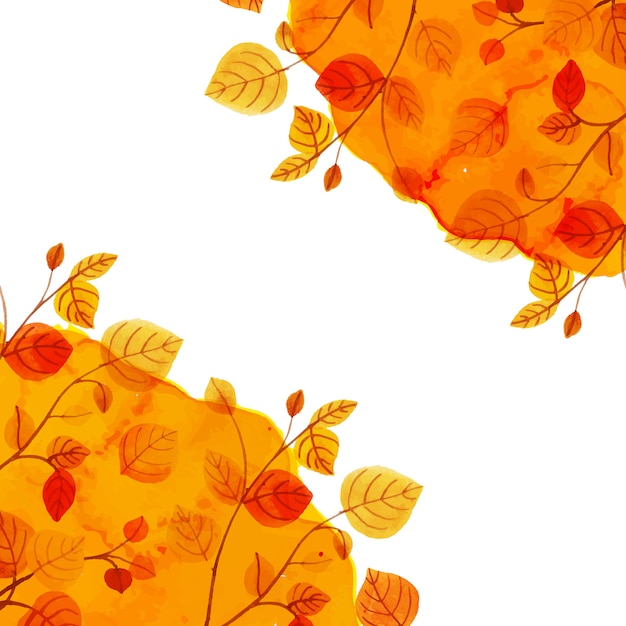 Fundo colorido de outono aquarela