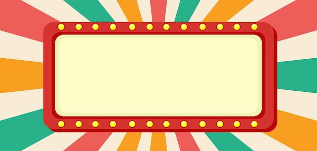 fundo colorido em quadrinhos com moldura de cinema vazia
