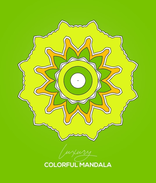 Fundo colorido mandala ilustração no estilo doodle