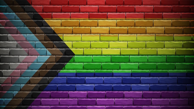 Vetor fundo com bandeira de orgulho inclusiva lgbtq conceito de tolerância e liberdade