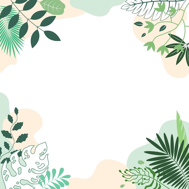Fundo com folhas e flores flores figuras abstratas