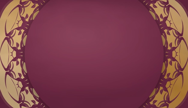 Fundo cor de vinho com enfeites de ouro abstratos e espaço para seu logotipo ou texto