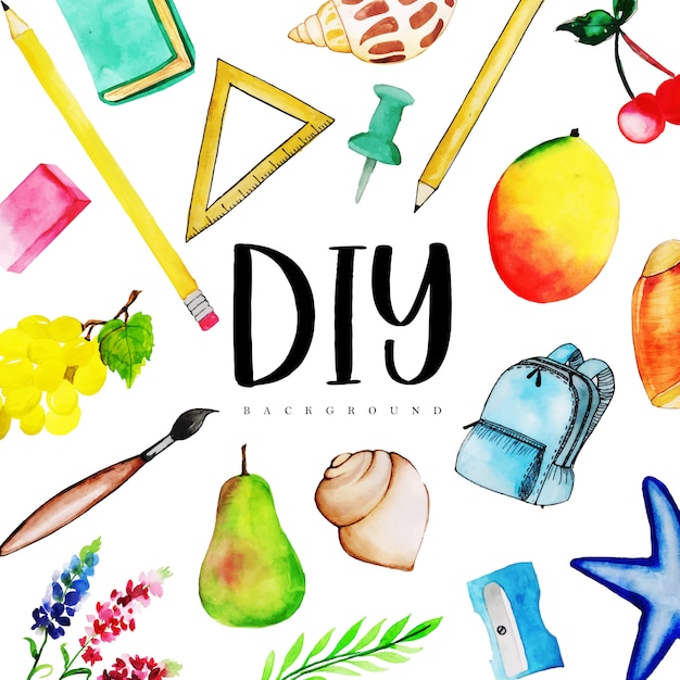 Fundo criativo aquarela de diy