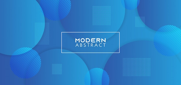Fundo criativo azul moderno com decoração de círculo geométrico e cores degradê