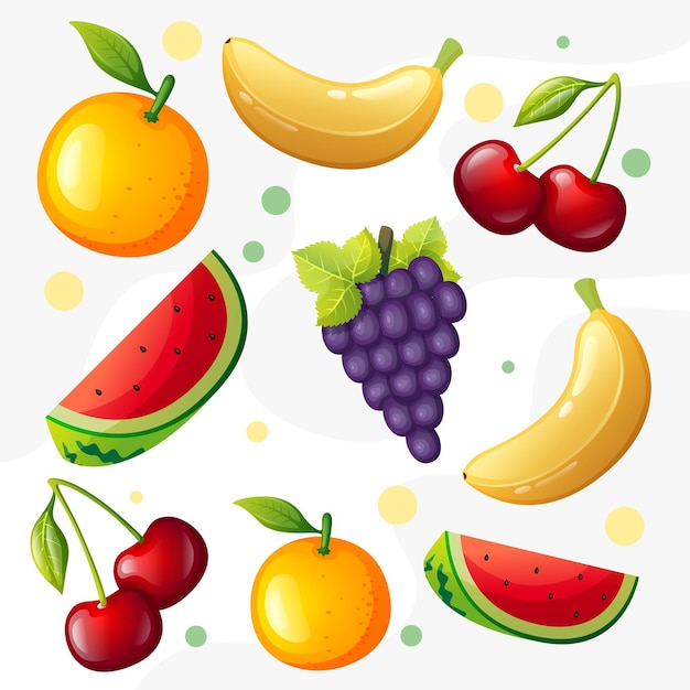 Fundo criativo de padrões de frutas coloridos