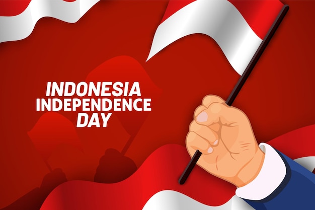 Fundo da bandeira do orgulho do dia da independência da Indonésia