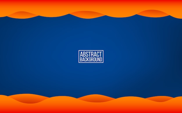 Fundo da camada azul escuro. ondas laranja com sombras. cenário de cores da moda para web ou cartaz. fundo abstrato moderno. ilustração.