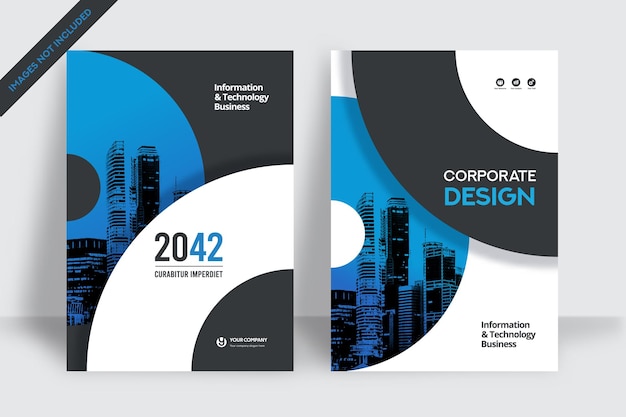 Fundo da cidade business book cover design vector template