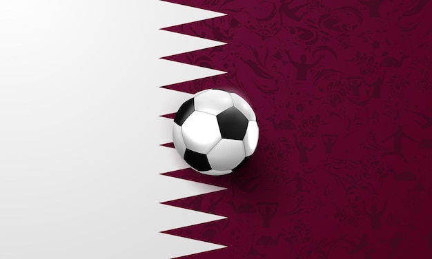 Vetor fundo da copa do mundo de futebol para banner, campeonato de futebol de 2022 no qatar