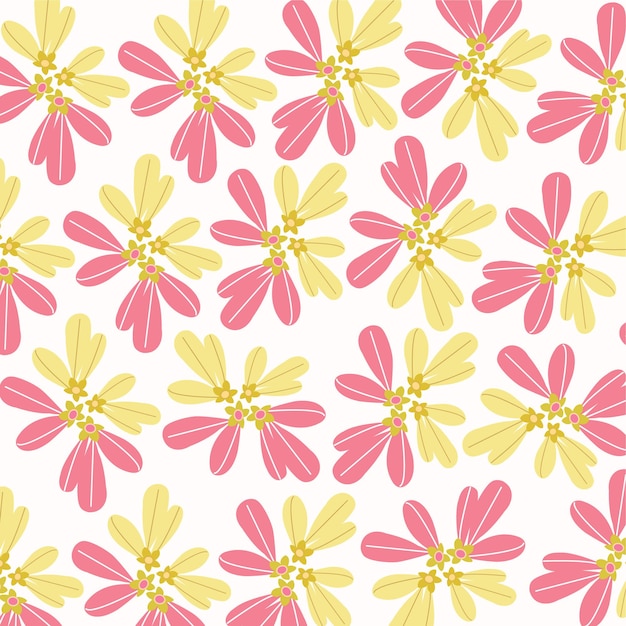 Fundo da florchamomile flowers seamless vector pattern design