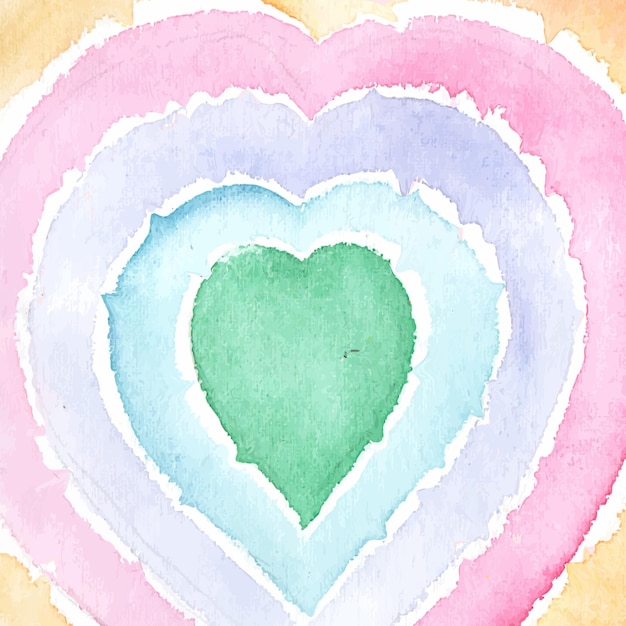 Fundo da ilustração da forma do coração do amor da aquarela do arco-íris. papel de parede da celebração de 14 de fevereiro,