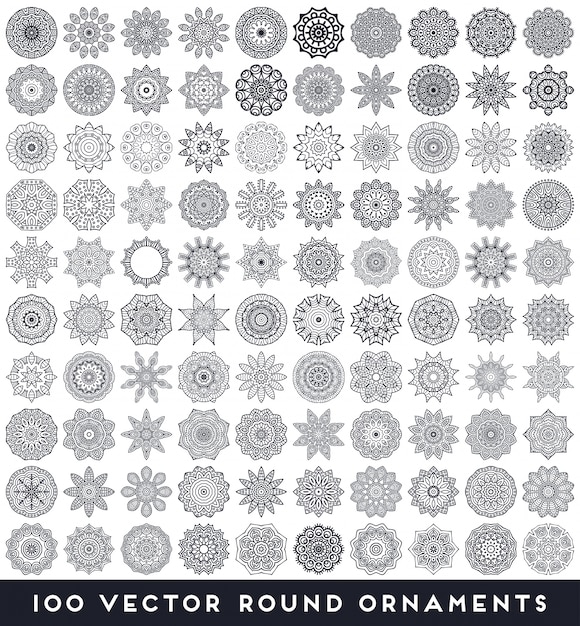 Vetor fundo da mandala elementos decorativos do vintage fundo desenhado à mão