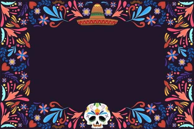 Fundo da moldura do Dia de Los Muertos