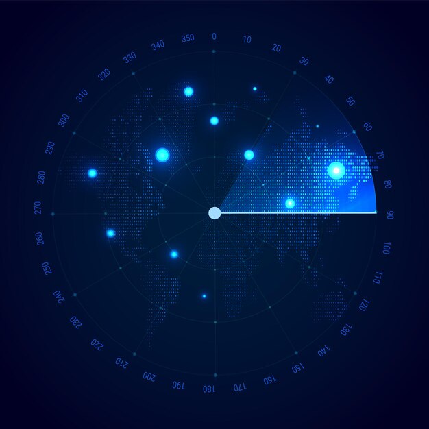 Fundo da tela do radar Vector sonar