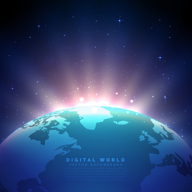 fundo da terra com vetor de luz brilhante