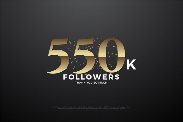 Fundo de 550 mil seguidores com design de número plano