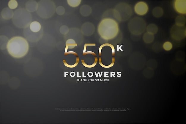 Fundo de 550 mil seguidores com luxo dourado envolvendo-o