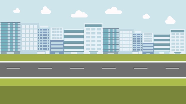 fundo de animação de paisagem de construção da cidade