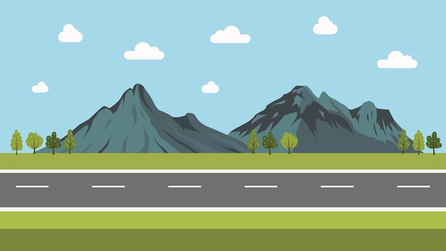 fundo de animação de paisagens rodoviárias e montanhosas