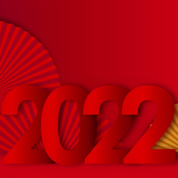 Fundo de ano novo chinês com pódio vermelho. Ilustração vetorial