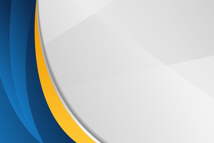 Fundo de apresentação de banner de negócios de onda curva azul e amarelo brilhante abstrato moderno