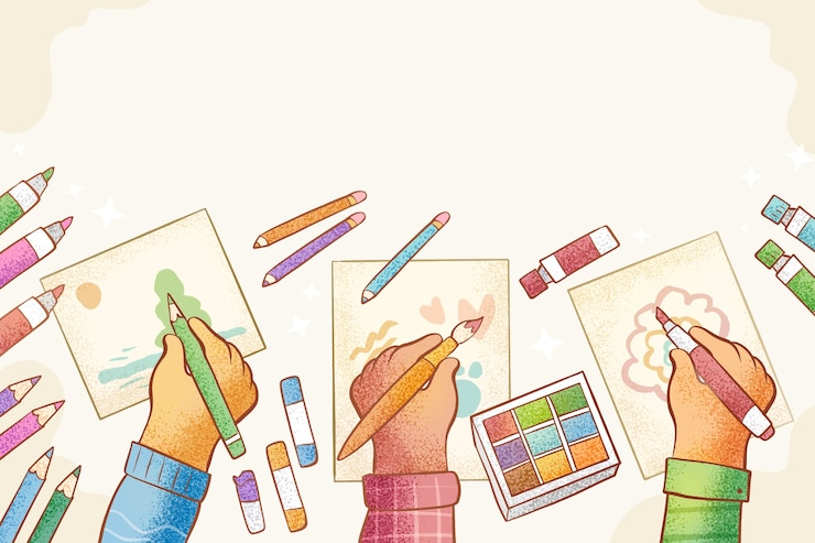 Fundo de arte criativa desenhado à mão