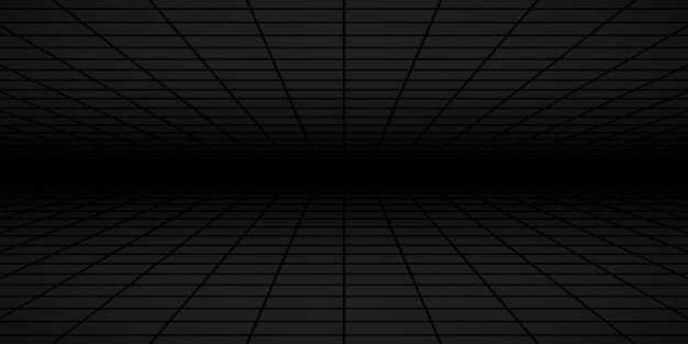 Fundo de azulejos abstrato com perspectiva em cores pretas