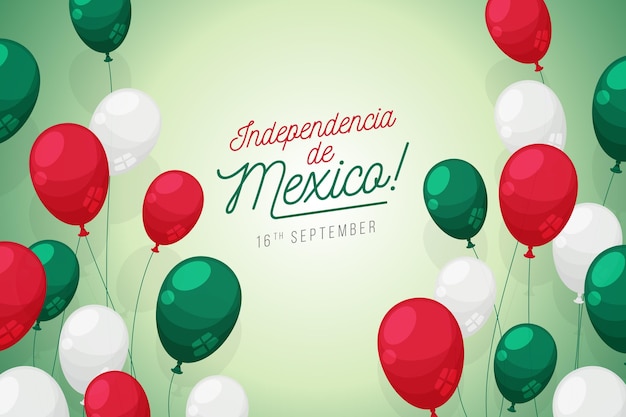 Fundo de balão design independente independência do méxico