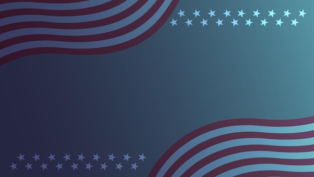 Vetor fundo de bandeira americana com ondas