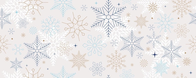 fundo de bandeira azul de inverno com floco de neve para desenho horizontal