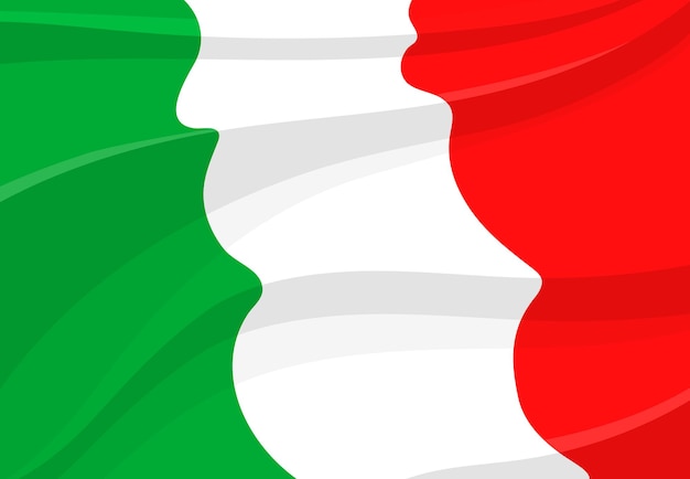 Fundo de bandeira italiana em estilo 3d