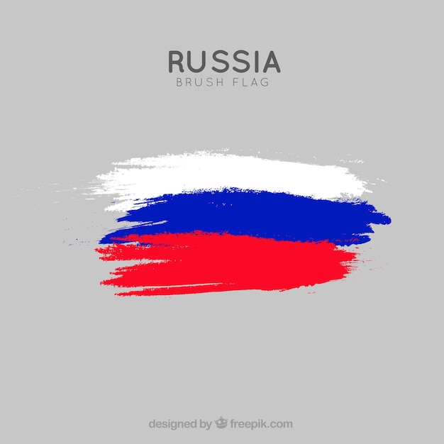 Fundo de bandeira russa de traçado de pincel