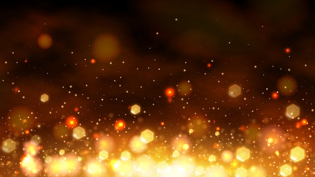 Fundo de banner abstrato bokeh ouro