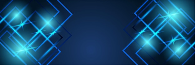 Fundo de banner azul moderno com luz de ponto de meteoro abstrato