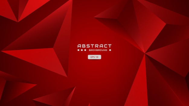 Fundo de banner de baixo poli vermelho 3d abstrato geométrico vetor de estilo triangular amarrotado