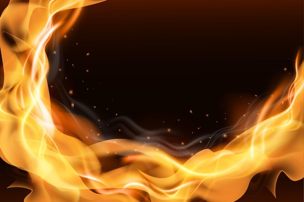 Fundo de banner de chama de fogo realista