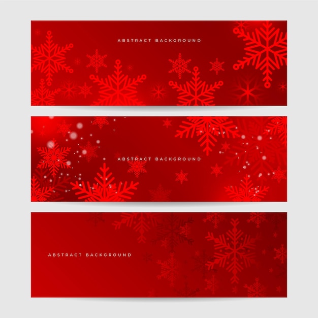 Fundo de banner de floco de neve de natal vermelho e branco com espaço de texto