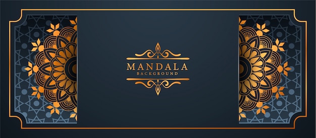 Fundo de banner de luxo mandala arabesco