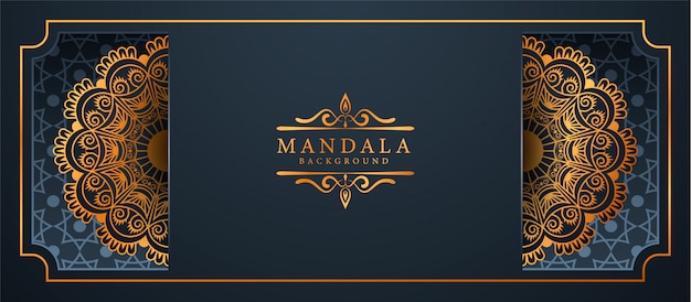 Fundo de banner de luxo mandala arabesco