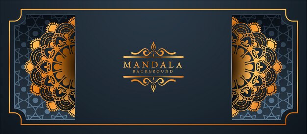 Fundo de banner de luxo mandala arabesco