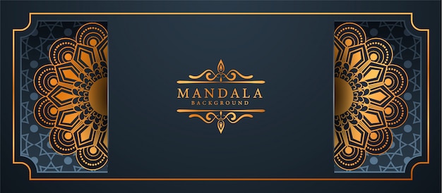 Fundo de banner de luxo mandala arabesco