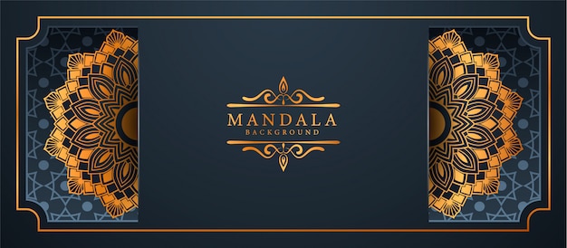 Fundo de banner de luxo mandala arabesco