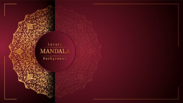 Fundo de banner de mandala de luxo criativo com decoração arabesco dourado